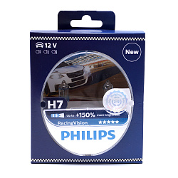 Лампа галогеновая Philips H7 12V 55W PX26d RacingVision+150%